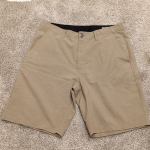 KHAKI FRICKIN SURF N' TURF SLUB HYBRID SHORTS size 34"